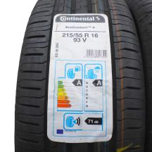 2. 215 55 16 4x CONTINENTAL 215/55 R16 93V EcoContact 6 Sommerreifen 2020 VOLL Wie Neu