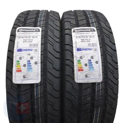 2 x CONTINENTAL 215/70 R15C 109/107S ContiVanContact 100 Sommerreifen 2023 WIE NEU VOLL