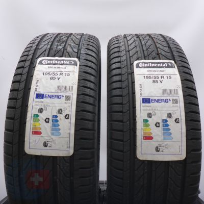195 55 15 2x CONTINENTAL 195/55 R15 85V UltraContact Sommerreifen 2022 Ungebraucht