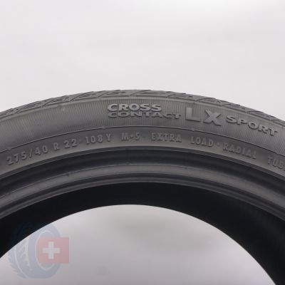 5. 275 40 22 2x CONTINENTAL 275/40 R22 108Y XL Silent CrossContact LX Sport Sommerreifen M+S 2023 5,5-5,8mm