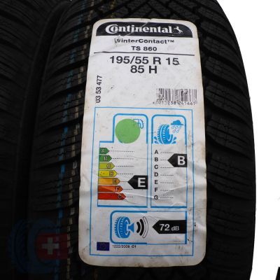 4. 4 x CONTINENTAL 195/55 R15 85H WinterContact TS860 Winterreifen 2020 WIE NEU VOLL