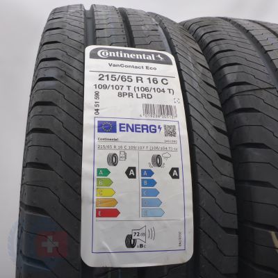 2. 215 65 16C 4x CONTINENTAL 215/65 R16C 109/107T VanContact Eco Sommerreifen 2022 WIE NEU