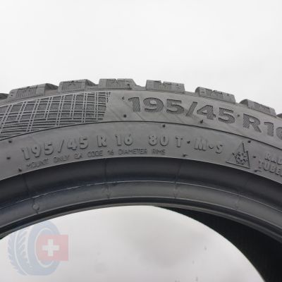 6. 195 45 16 2x CONTINENTAL 195/45 R16 80T WinterContact TS 860 Winterreifen 2020 8-7,8mm