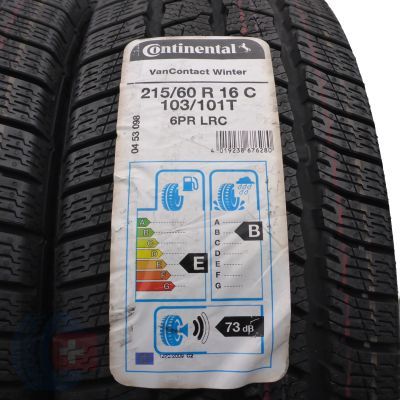 3. 215 60 16C 2x CONTINENTAL 215/60 R16C 103/101T VanContact Winter Winterreifen 2019 VOLL Wie Neu