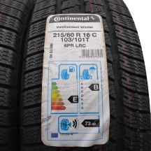 3. 215 60 16C 2x CONTINENTAL 215/60 R16C 103/101T VanContact Winter Winterreifen 2019 VOLL Wie Neu