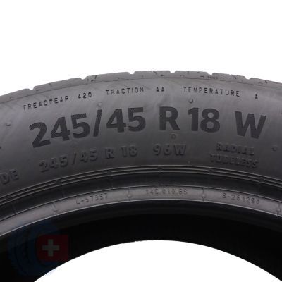 2. 245 45 18 1x CONTINENTAL 245/45 R18 96W EcoContact 6 Sommerreifen 5,8mm 2023