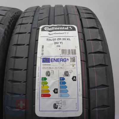 3. 235 35 20 2x CONTINENTAL 235/35 ZR20 92Y XL SportContact 7 Sommerreifen 2025 VOLL WIE NEU
