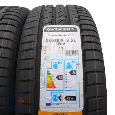 2. 215 55 18 4x CONTINENTAL 215/55 R18 99V XL PremiumContact 6 Sommerreifen 2019 VOL Wie Neu