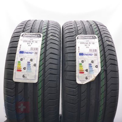  225 45 18 2x CONTINENTAL 225/45 R18 91Y ContiSportContact 5 RFT BMW Sommerreifen 2022 Ungebraucht  