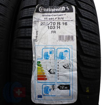 2. 225 70 R16 2 x CONTINENTAL 225/70 R16 103H WinterContact TS 850 P SUV Winterreifen 2017 Voll Wie Neu 