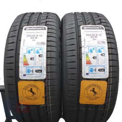 5. 205 45 16 4x CONTINENTAL 205/45 R16 83W PremiumContact 6 Sommerreifen 2020 VOLL WIE NEU 