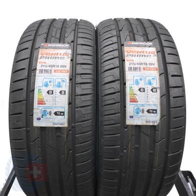 3. 215 45 18 4x HANKOOK 215/45 R18 89V Ventus Prime 3 K125 Sommerreifen 2018, 2021 WIE NEU VOLL