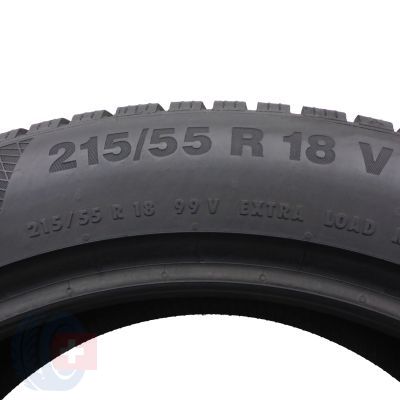 6. 215 55 18 4x CONTINENTAL 215/55 R18 99V XL WinterContact TS850P Winterreifen 7-7,8mm 2021 Wie Neu