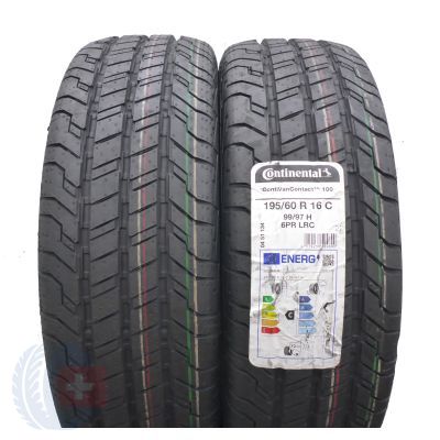 4. 195 60 16C 4x CONTINENTAL 195/60 R16C 99/97H ContiVanContact 100 Sommerreifen 2022 VOLL WIE NEU