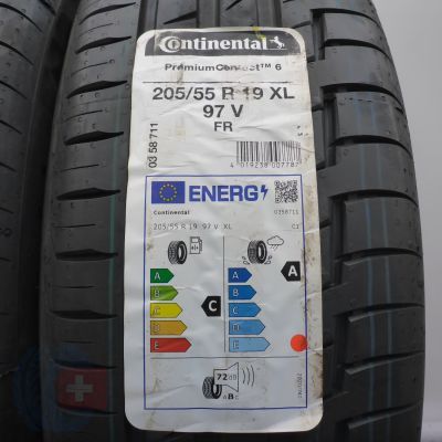 2. 205 55 19 4x CONTINENTAL 205/55 R19 97V XL PremiumContact6 Sommerreifen 2023 WIE NEU VOLL