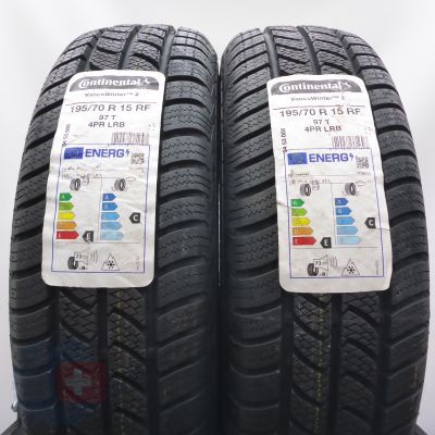 3. 195 70 15 4x CONTINENTAL 195/70 R15 97T VancoWinter 2 Reinforced Winterreifen 2022 Ungebraucht  