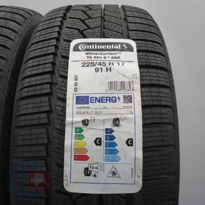 3. 225 45 17 4x CONTINENTAL 225/45 R17 91H WinterContact TS860S RunFlat BMW Winterreifen 2022 WIE NEU VOLL
