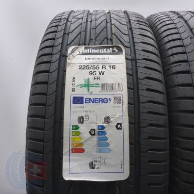 2. 225 55 16 2x CONTINENTAL 225/55 R16 95W UltraContact Sommerreifen 2023 VOLL WIE NEU