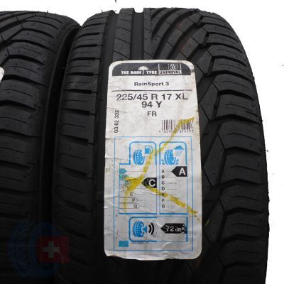 2. 225 45 17 4x UNIROYAL 225/45 R17 94Y XL RainSport 3 Sommerreifen 2018 WIE NEU VOLL