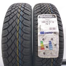 155 70 13 2x CONTINENTAL 155/70 R13 75T WinterContact TS 860 Winterreifen 2023 VOLL WIE NEU