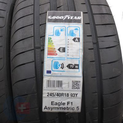 2. 245 40 18 2x GOODYEAR 245/40 R18 93Y Eagle F1 Asymmetric 5 Sommerreifen 2021 WIE NEU VOLL