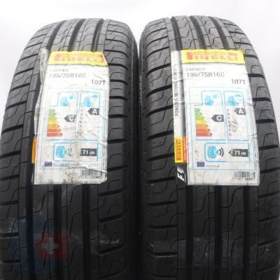 195 75 16C 2x PIRELLI 195/75 R16C 107/105T Carrier Sommerreifen 2018 VOLL WIE NEU 