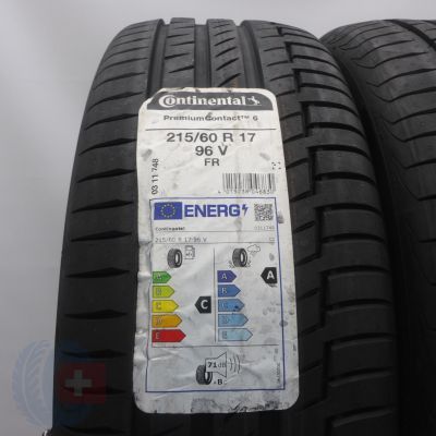 4. 215 60 17 2x CONTINENTAL 215/60 R17 96V PremiumContact6 Sommerreifen 2021 WIE NEU VOLL
