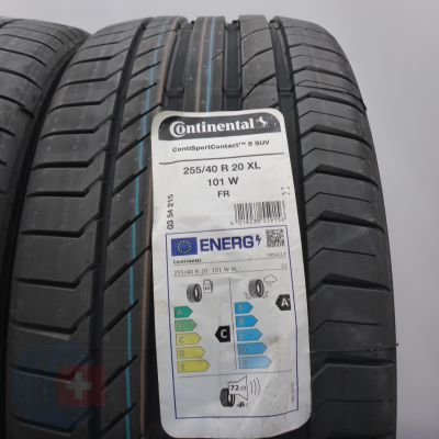 2. 255 40 20 2x CONTINENTAL 255/40 R20 101W XL ContiSportContact 5 SUV Sommerreifen 2024 WIE NEU 