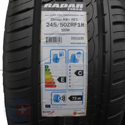 2. 1x RADAR  245/50 RF18 100W  Dimax R8+ RFT Sommerreifden  2018 VOLL WIE NEU 