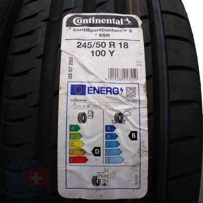 3. 245 50 18 4x CONTINENTAL 245/50 R18 100Y ContiSportContact 3 RSC BMW Sommerreifen 2022 VOLL Wie Neu