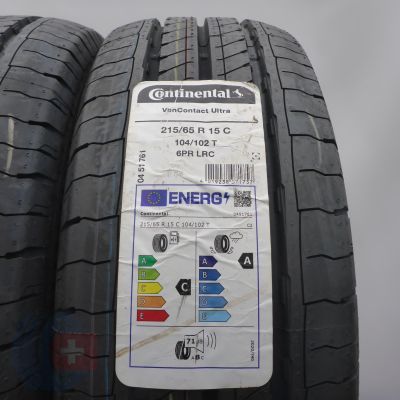 2.  215 65 15C 4x CONTINENTAL 215/65 R15C 104/102T VanContact Ultra Sommerreifen 2023 VOLL WIE NEU  